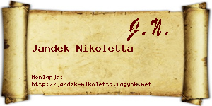 Jandek Nikoletta névjegykártya