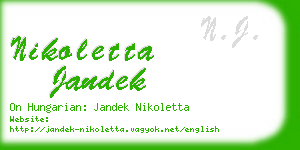 nikoletta jandek business card